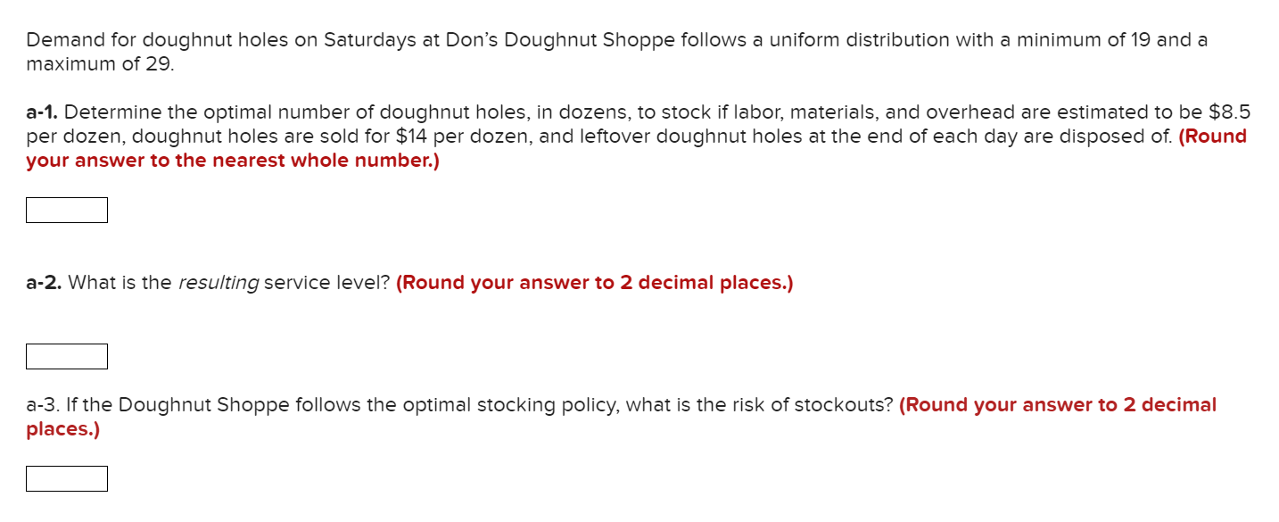 Demand for doughnut holes on Saturdays at Don's