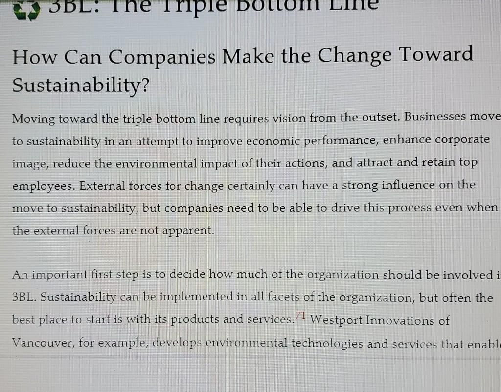 BUSA 2005 SBL: The Triple bott How Can Companies