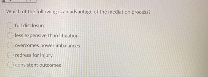 Which of the following is an advantage of the