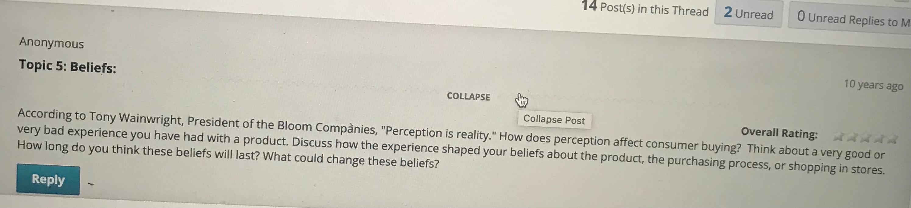 14 Post(s) in this Thread 2 Unread O Unread