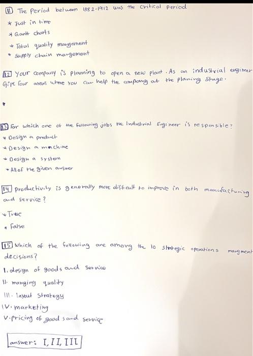 I The period between 1882-1912 was the critical