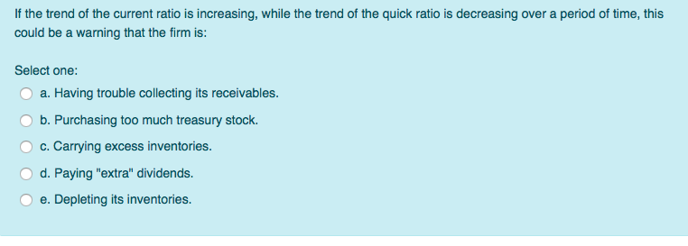 If the trend of the current ratio is increasing,