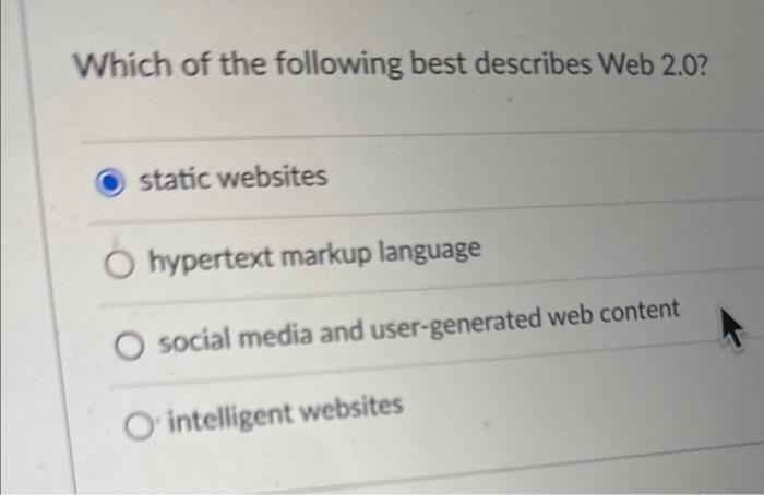 Which of the following best describes Web 2.0?