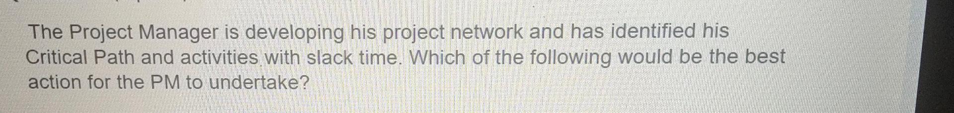 The Project Manager is developing his project