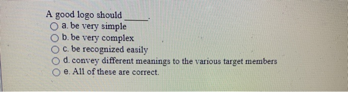 A good logo should a. be very simple b. be very