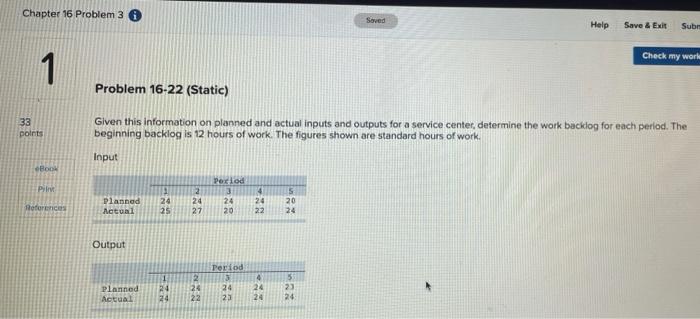 Chapter 16 Problem 3 Soved Help Save & EX Sub