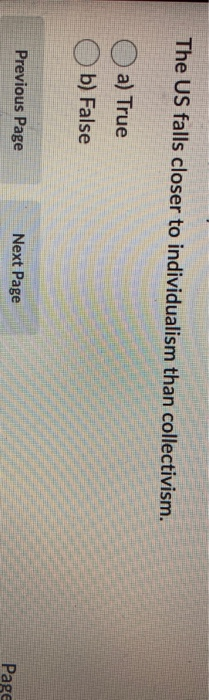 The US falls closer to individualism than