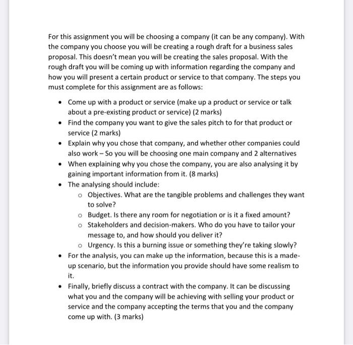 For this assignment you will be choosing a