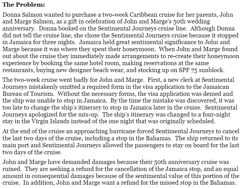 Question: The Problem: Donna Salmon wanted to