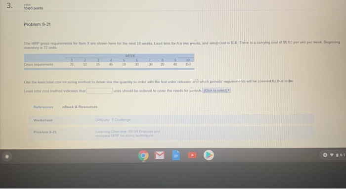 10.00 points Problem 9-21 The Xh 1 0 A 5 10 There