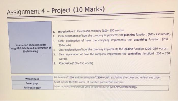Project; use APA referencing , and write without