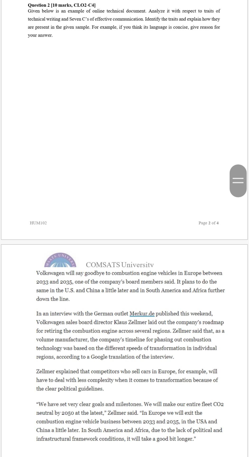 plz solve fast Question 2 [10 marks, CLO2-C4]