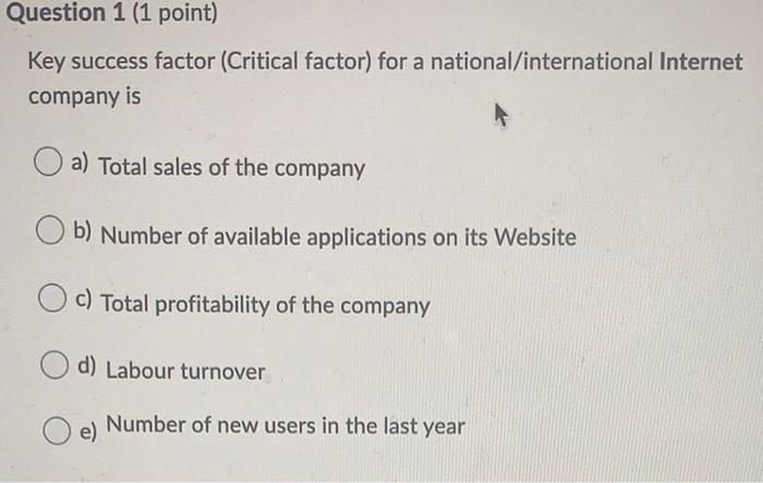 Question 1 (1 point) Which is the relationship