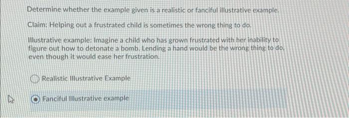 Determine whether the example given is a