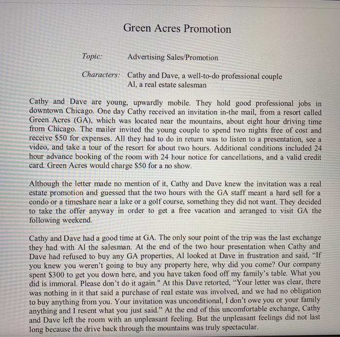 This is case study and need to solve it. Green