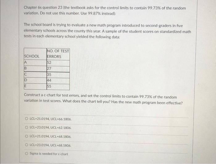 Chapter 6 s question 23 (the textbook asks for