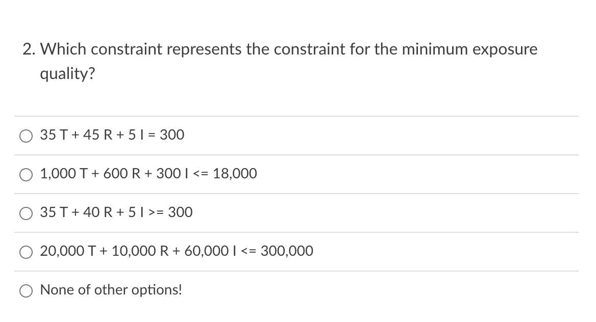 The first three questions are based on the