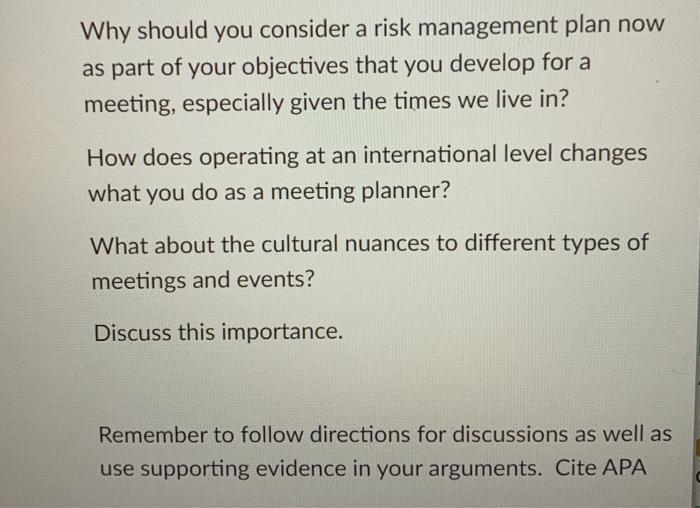 Why should you consider a risk management plan