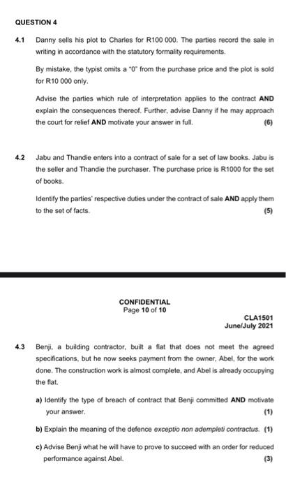law question . Commercial law module QUESTION 4