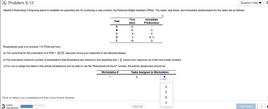 Problem 9.12 Question Help Stanford Rosenberg