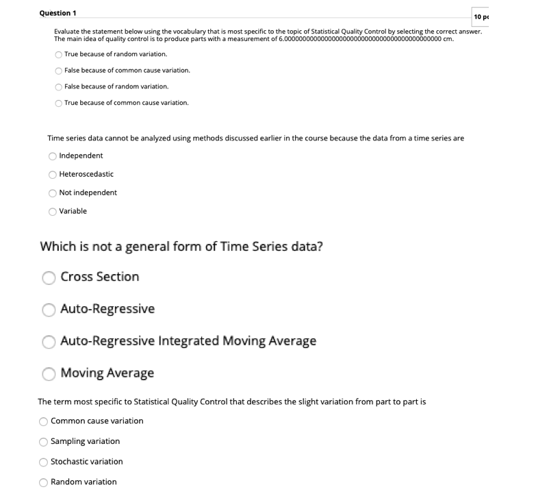 10 pc Question 1 Evaluate the statement below