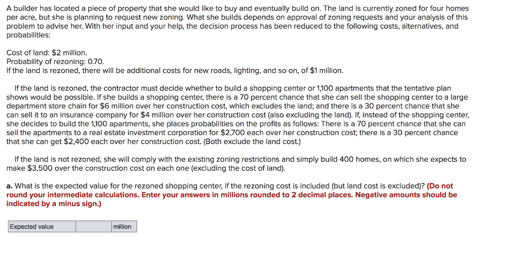 A builder has located a piece of property that