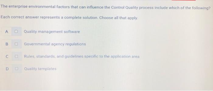 The enterprise environmental factors that can