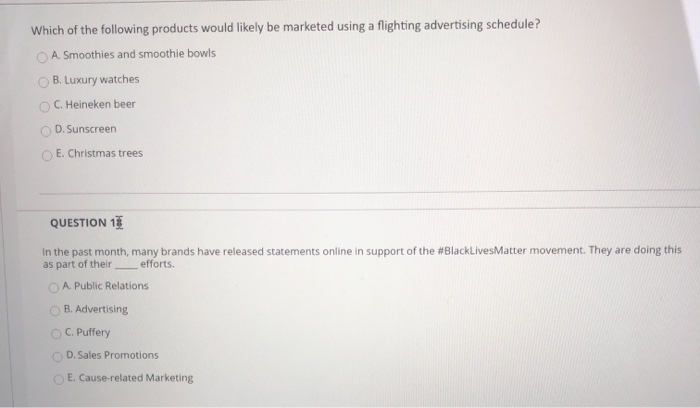 Which of the following products would likely be