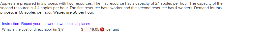 Apples are prepared in a process with two