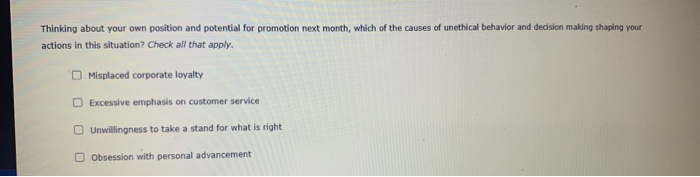 Thinking about your own position and potential