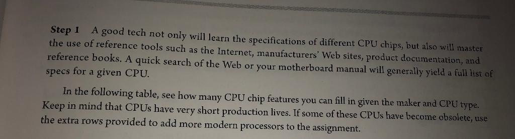 Step 1 A good tech not only will learn the