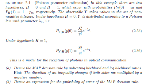 undefined EXERCISE 2.4 (Poisson parameter