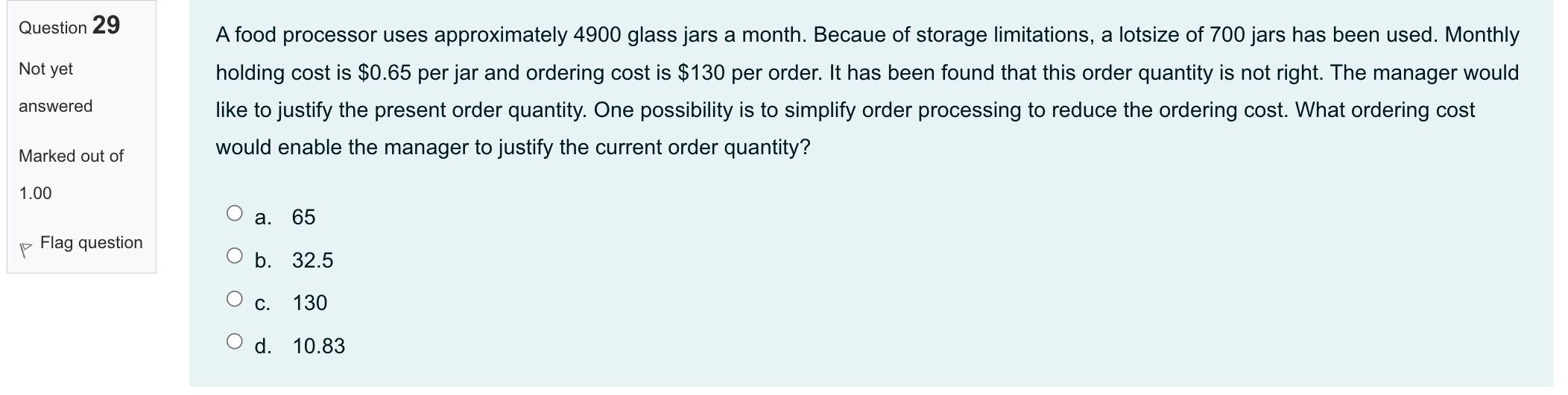Question 29 Not yet A food processor uses