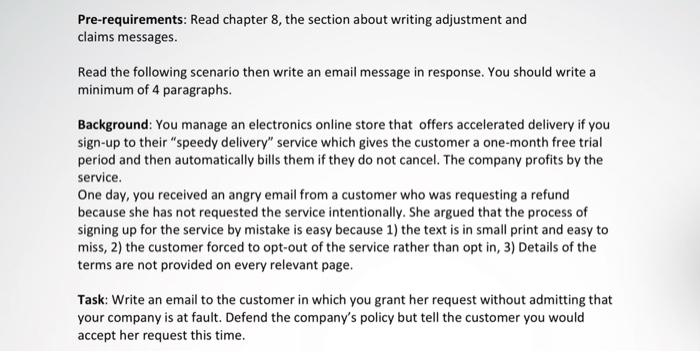 Between 200 to 250 words please Pre-requirements: