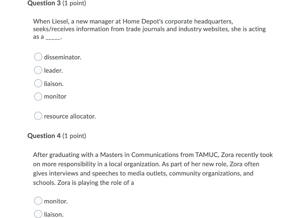 Question 1 (1 point) As a manager at Hewlett