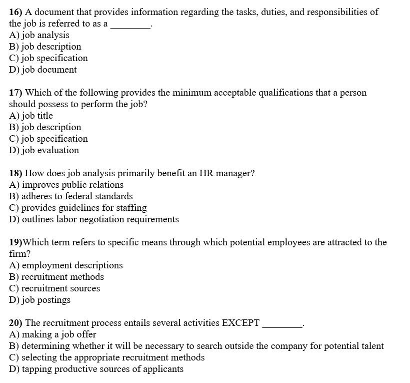 16) A document that provides information