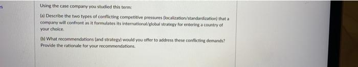 Starbucks is the company es Using the case