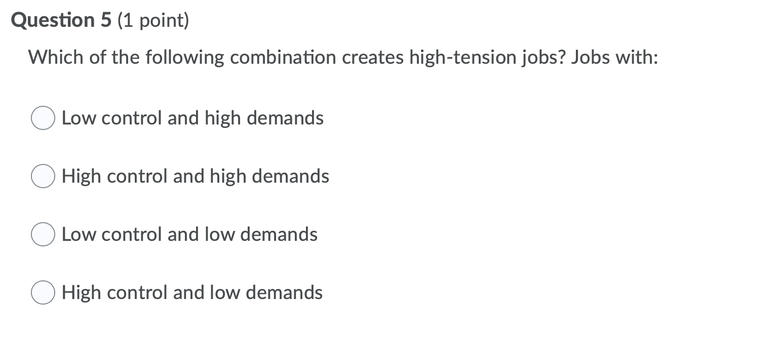 Question 5 (1 point) Which of the following