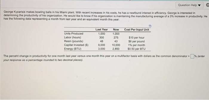 Question Help George Kyparisis makes bowling