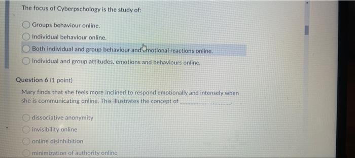 very urgent The focus of Cyberpschology is the