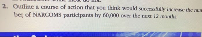 COUW WIL WUSL UU TUL. 2. Outline a course of