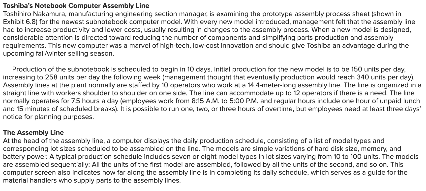 Toshiba's Notebook Computer Assembly Line