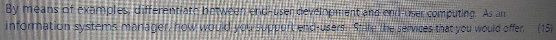 By means of examples, differentiate between