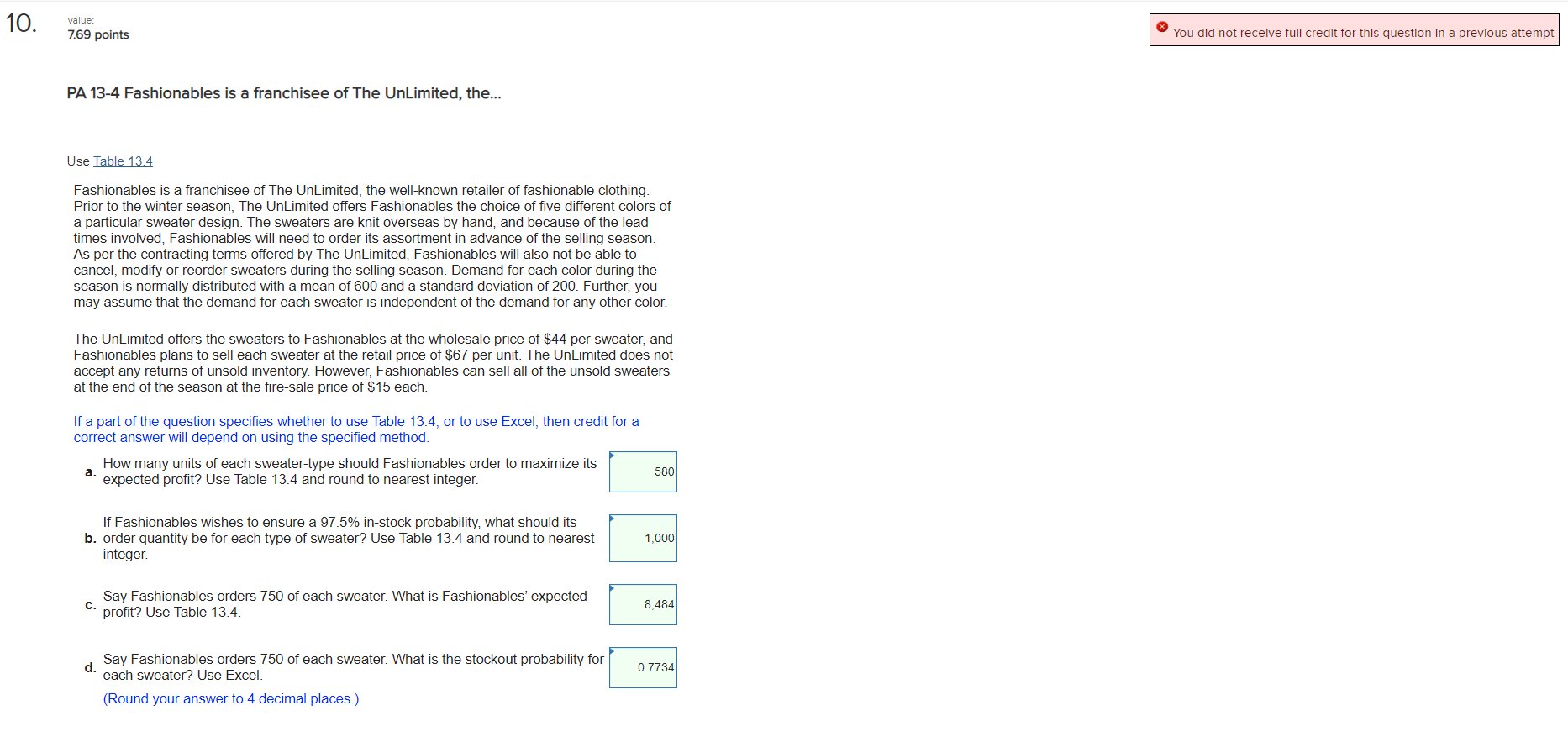 TABLE 13.4 The Distribution, FlQ), and Expected