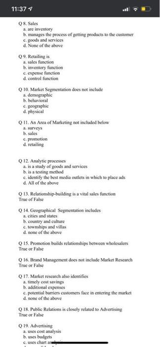 11:36 1 Part A. Highlight the correct answer Q1.