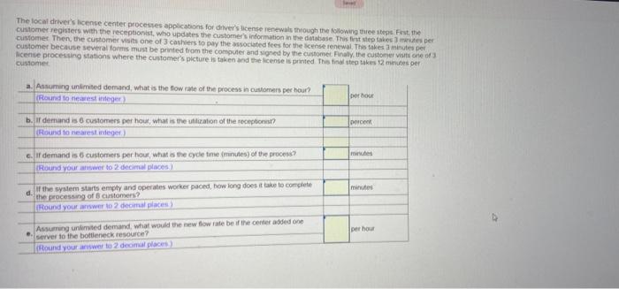 v The local driver's license center processes