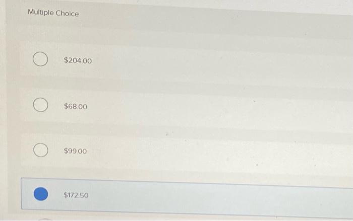 Multiple Choice $20400 $6800 $9900 $17250