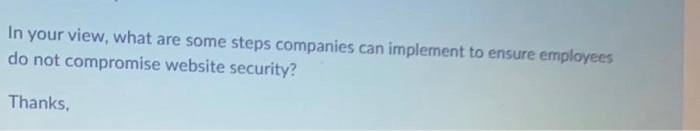 In your view, what are some steps companies can