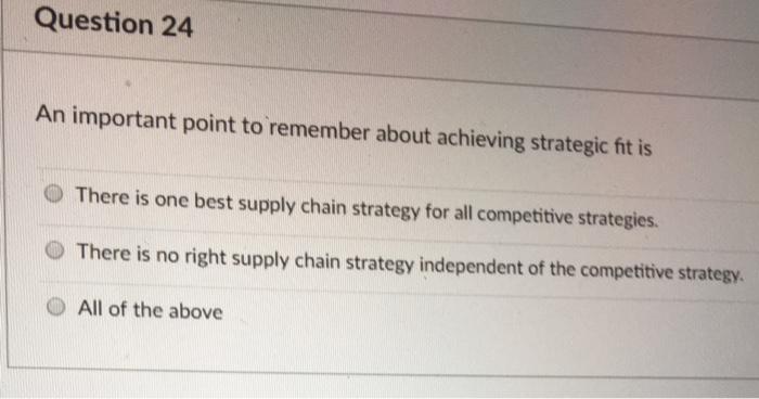 help please Question 24 An important point to