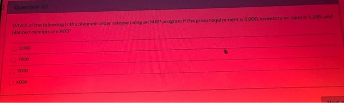 Which of the following is the planned-order